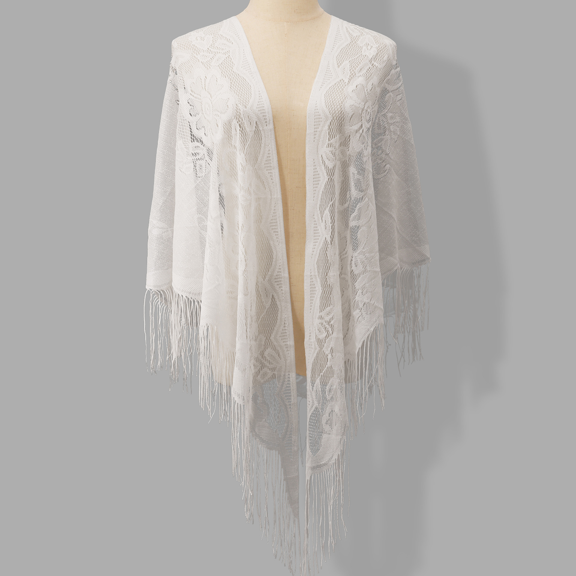 Lace Shawl Triangle Scarf Flower Bride Bridesmaid Wedding Dress Party_voghion.com
