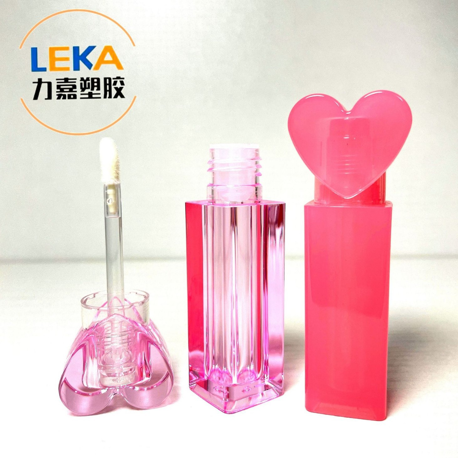 方瓶爱心盖唇彩唇釉管 3ml厚壁半透唇蜜瓶彩妆包材 LK-1116