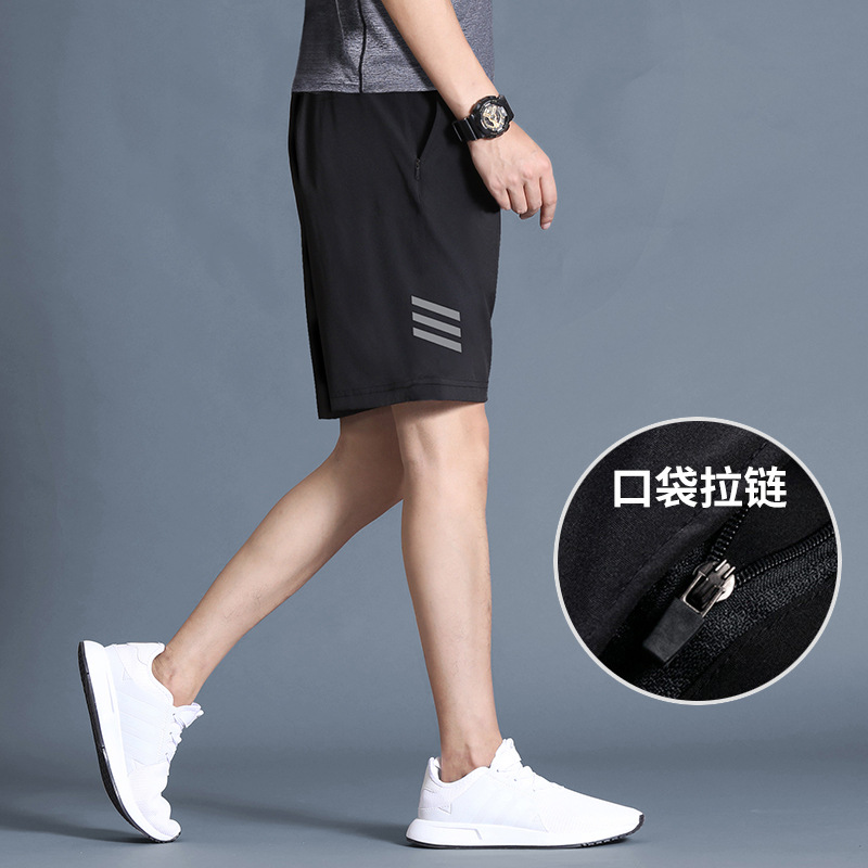 Pantalones cortos deportivos para hombres ociosos para mujeres, pantalones de baloncesto de hielo para correr, pantalones de baloncesto de maratón delgados de verano, pantalones sueltos de cinco puntos