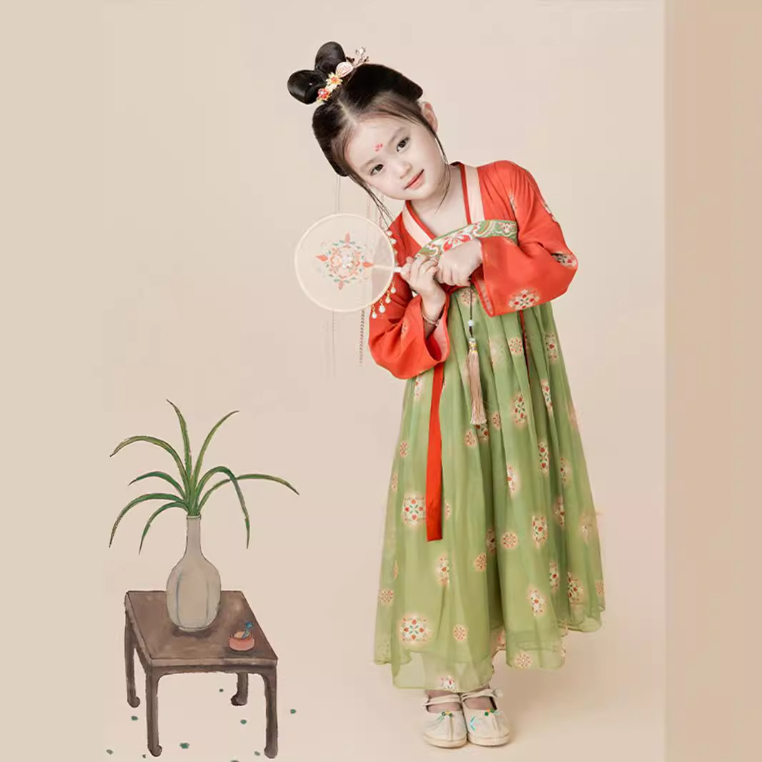 In stock: Girls' Hanfu, Spring/Autumn 2024, Chinese Style Ancient Costume, Dunhuang Night Banquet Performance Costume, Dress, Ruqun, Dunhuang Style
