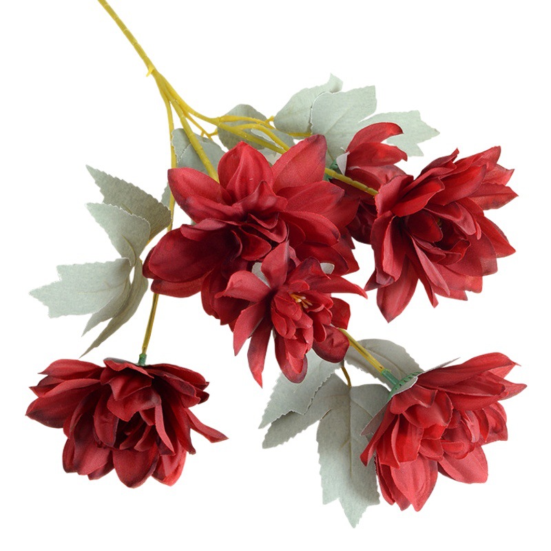 Flores Artificiales, Peonía de 6 Cabezas, Flores Falsas para Decoración de Bodas y Hogar, Arreglos Florales de Seda, Fabricante de Flores, Ramo de Imitación al por Mayor