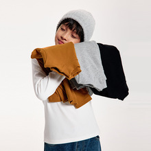 DK童装秋冬女男童磨毛保暖半高领内搭打底衫儿童休闲长袖T恤上衣