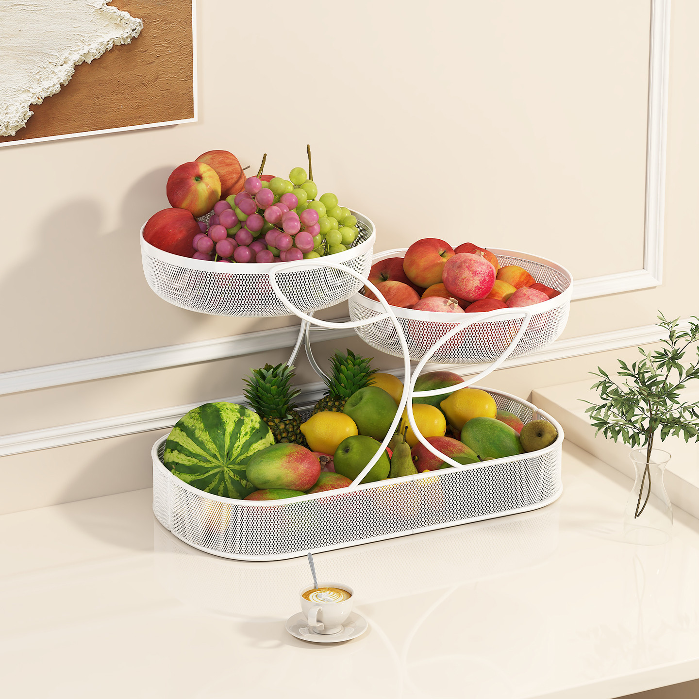 Fruit Plate New Style Home Living Room Coffee Table Classy Exquisite High-Value Multi-Layer Fruit Basket Dried Fruit Box Snack Display Plate