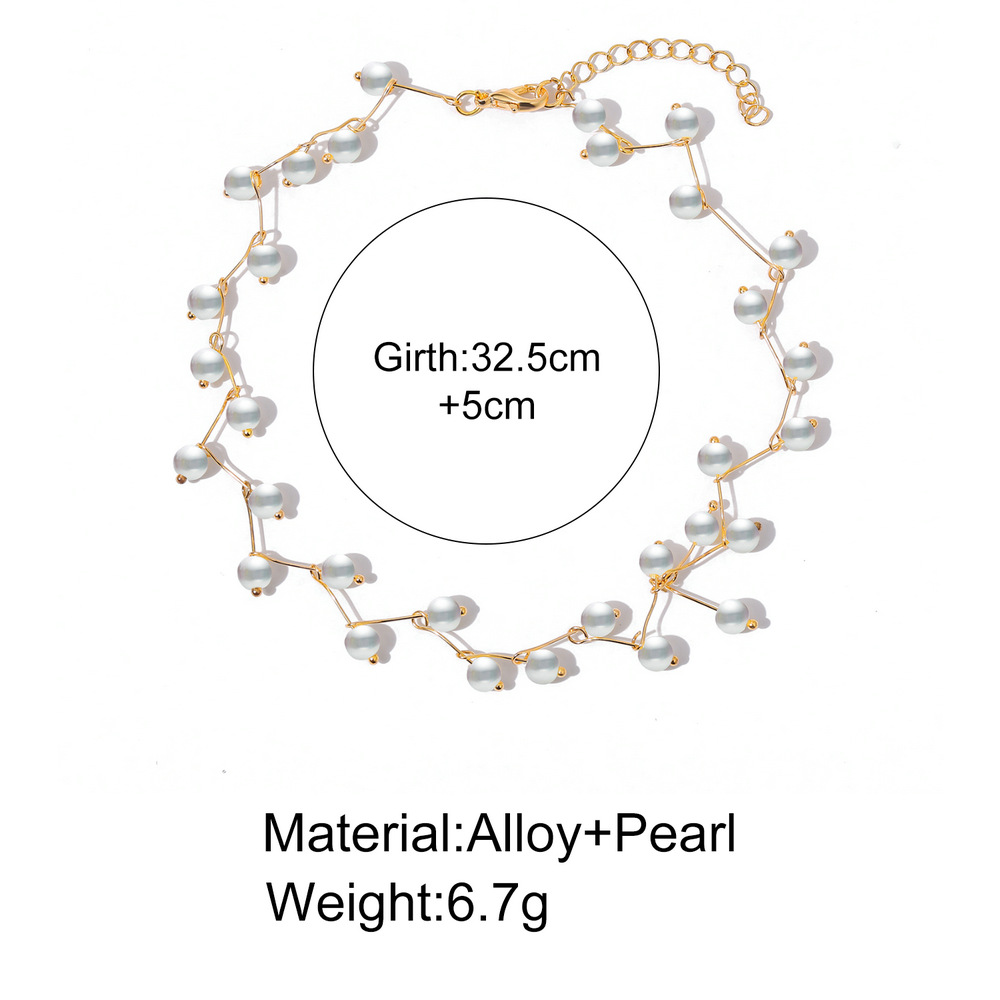 Retro Einfache Perle Hochzeit Halskette display picture 7