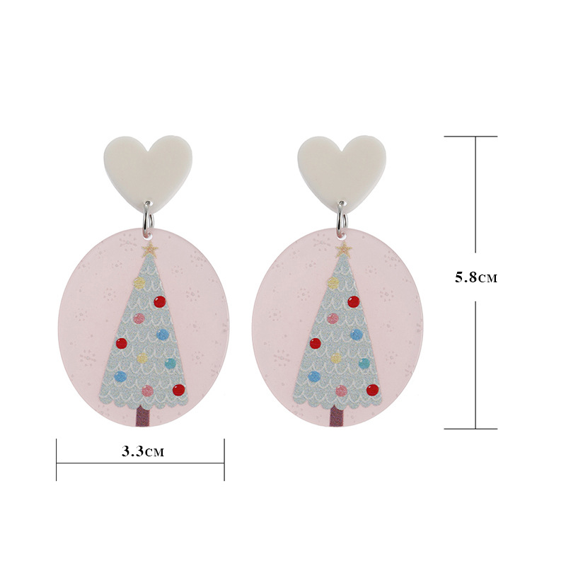 Christmas Geometric Color Printing Snowflake Acrylic Earrings Wholesale Nihaojewelry display picture 1