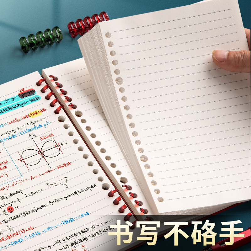 B5 手に優しいルーズリーフノート、取り外し可能なレトロノート、高校生、大学生向けの見栄えの良いインスタイルの文学ノート|undefined