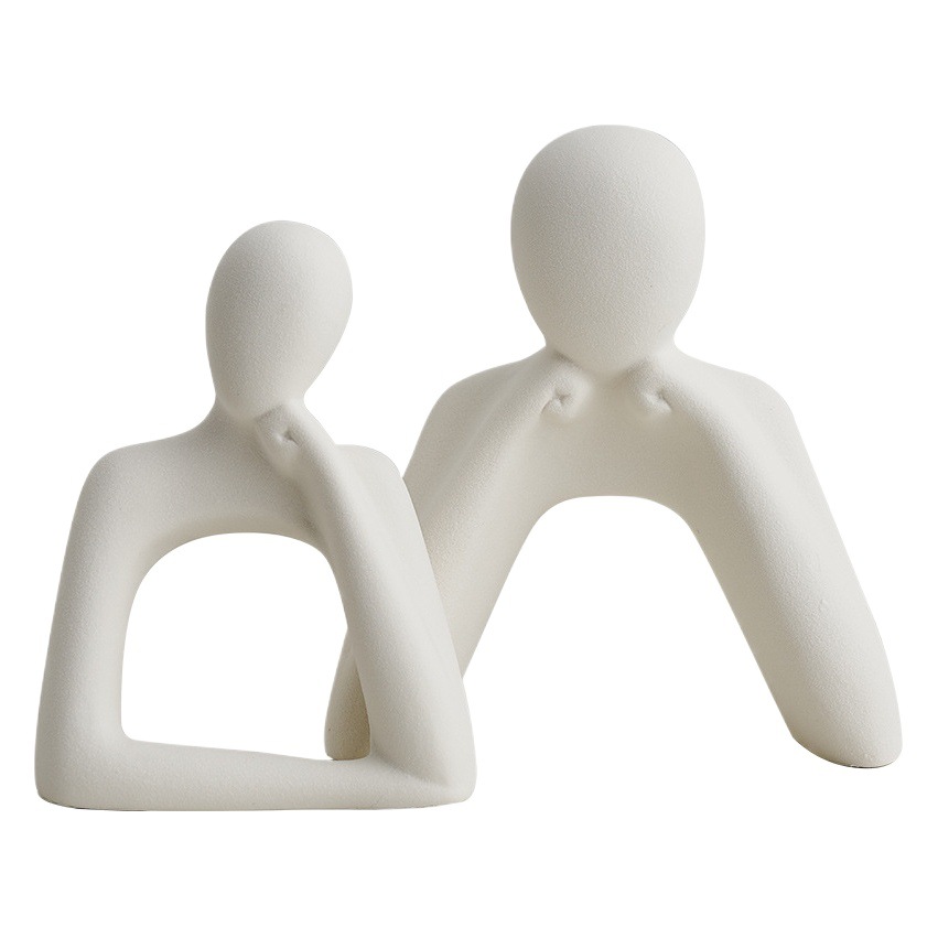 Moderno minimalista Arte Abstracto pareja carácter decoración pasillo TV gabinete estudio salón vino gabinete decoración del hogar