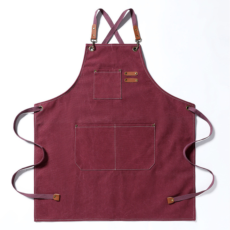 Algodón grueso delantal de lona de comercio exterior denim transfronterizo cocina doméstica tienda de té de leche delantal de ropa de trabajo al por mayor