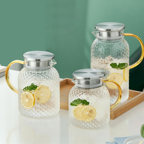 Glass kettle with high temperature resistance, large capacity for cooling, boiled water cup, cold brew tea, household water bottle, ice kettle set
