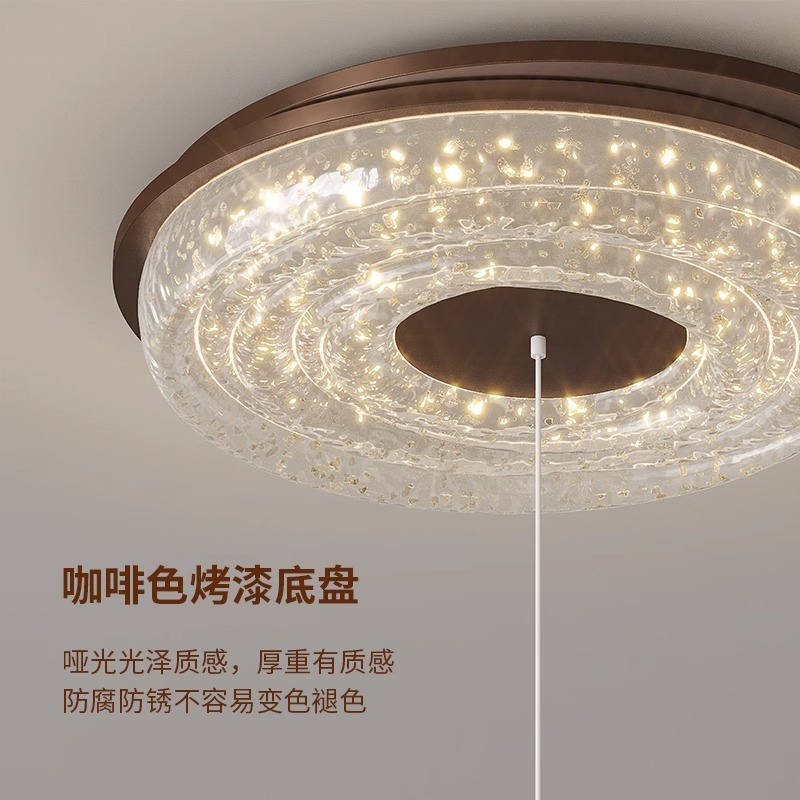 Lámpara de dormitorio medieval francesa, dormitorio principal 2025, nueva lámpara de habitación de lámina de oro de resina, luz de lujo, luz de techo moderna de alta gama