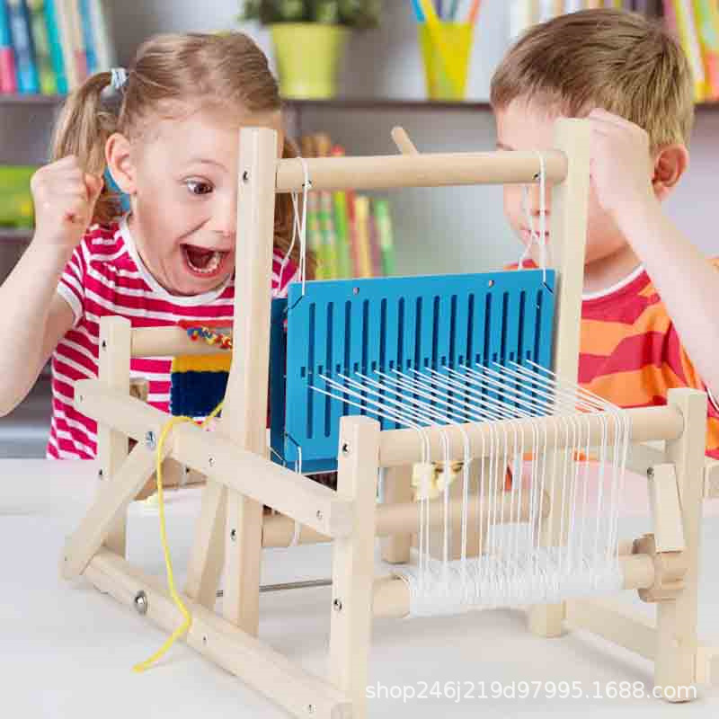 儿童织布机迷你编织机手工diy木质制作毛线幼儿园材料早教具玩具|undefined