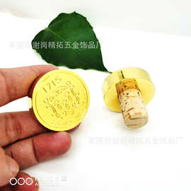 厂家直销 高品质电镀金属软木塞酒瓶盖子 五金冲压logo洋酒瓶盖