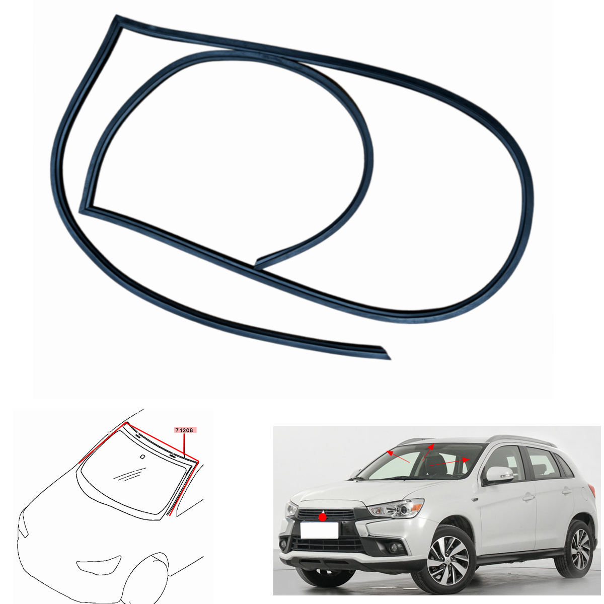 6107A054 6107A041 Is Suitable for Mitsubishi Asx Front Windshield Sealant Strip Trim Strip