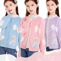 Девочки Кардиганы Дети Весна и Осень Трикотажные куртки 2024 Aesa Bird Snow Princess Свитер Детская рубашка Осенняя одежда