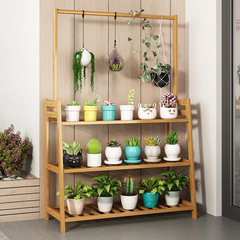 吊籃花架家用客廳室內陽台落地式花盆架實木多層多層梯形花架子