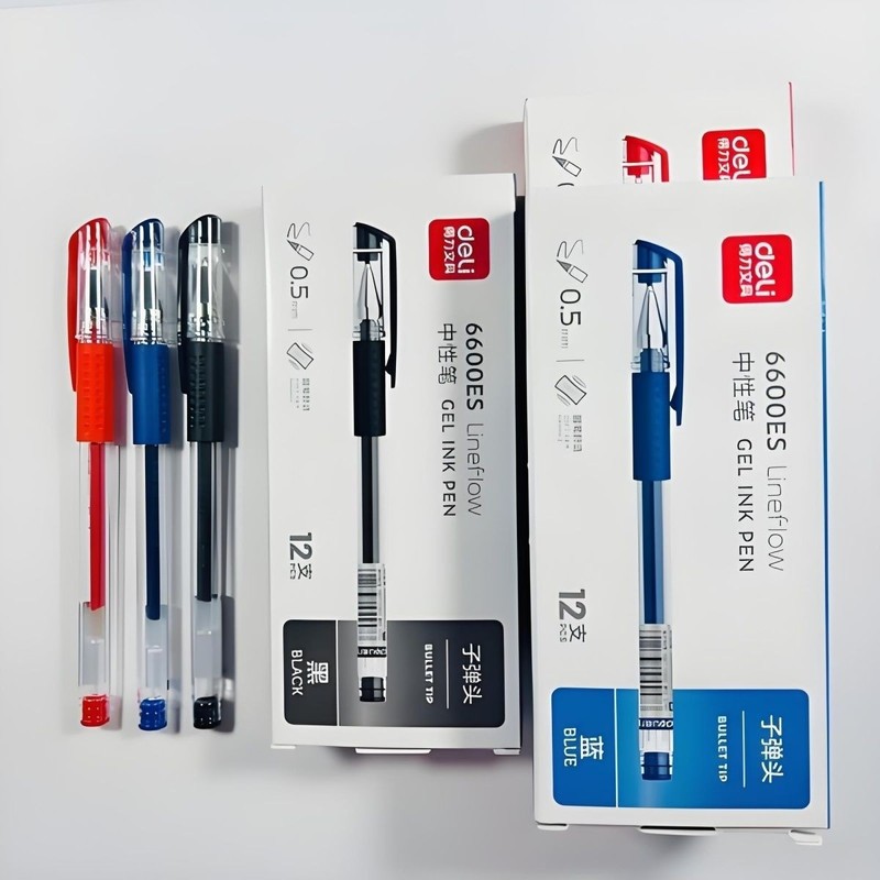 デリ 6600ES ゲルペン 0.5 サインペン 12 学生カーボンペン事務用品黒水ペン卸売|undefined