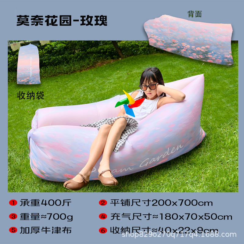 Festival de música al aire libre sofá infláble cama de aire conveniente picnic camping relajación almuerzo cojín perezoso