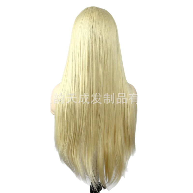 跨境欧美女士浅金色假发 前蕾丝13*4全头发套Cosplay wig外贸|undefined