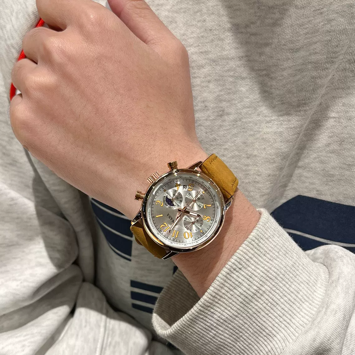 瑞士品牌新款男士手表多功能防水时尚石英表直播外贸爆款一件代发