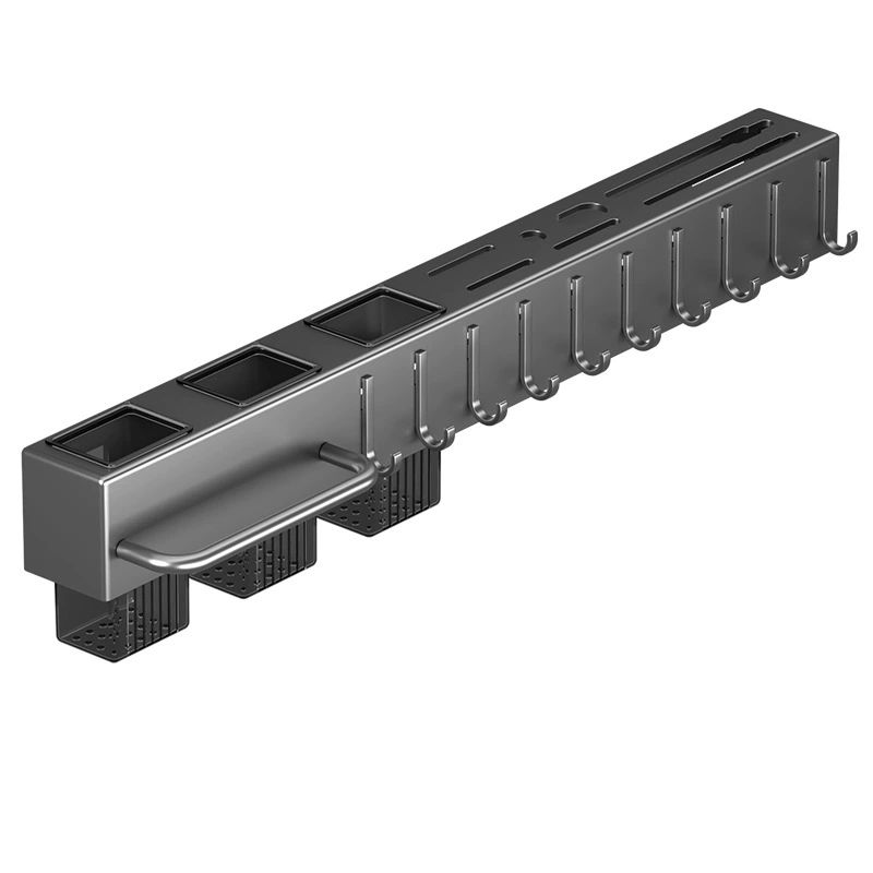 Wall-mounted kitchen storage rack, multi-function knife & chopstick shelf, 30–60 cm