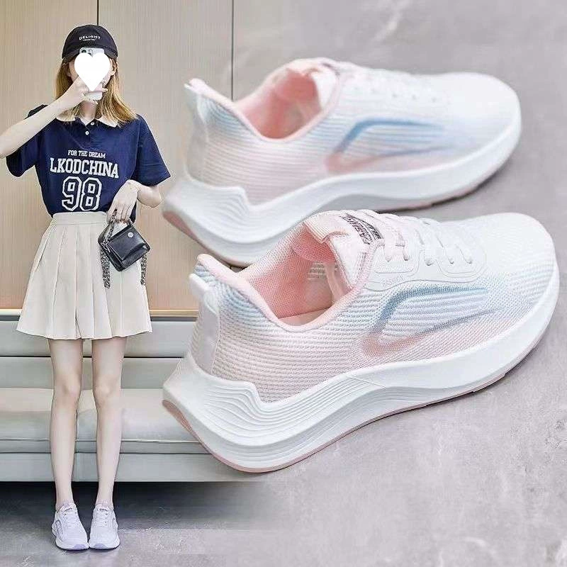 Женская обувь, новая повседневная спортивная обувь с дышащей сеткой, легкая мягкая подошва, амортизирующая обувь для бега, популярная спортивная обувь для женщин