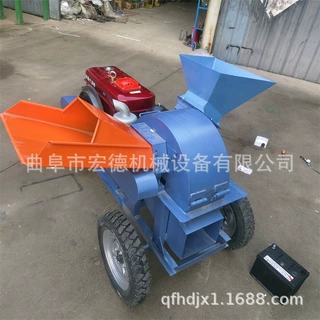 电动木材切片机小型香菇木屑机 柴油机带木材粉碎机