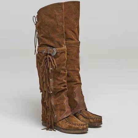 Winter boots with studs flat