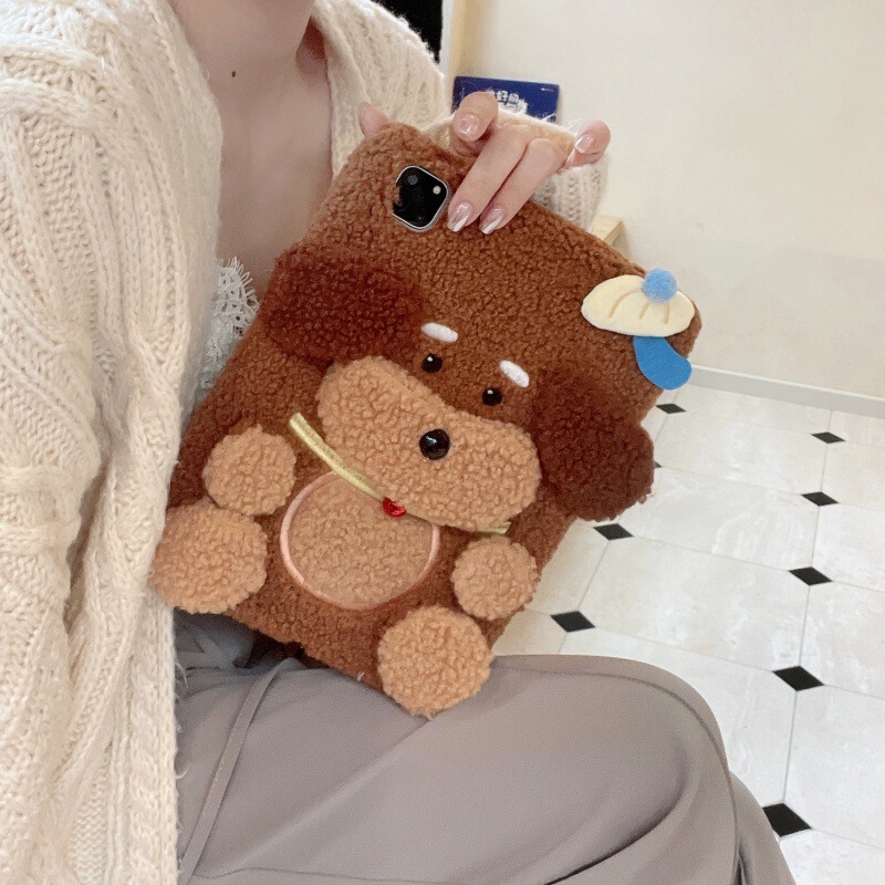 Autumn and winter plush teddy dog for Apple ipad Air6 protective case Pro11 cute 10.2 inch tenth generation Autumn and winter plush teddy dog for Apple ipad Air6 protective case Pro11 cute 10.2 inch tenth generation