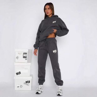 Foam printed hooded sweater women Europe and America Amazon in stock whitefox original size cross-border wholesale