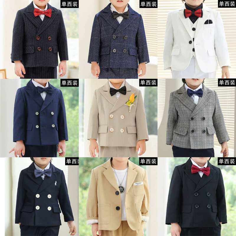 Детский Одноместный костюм, весенне-осеннее детское свадебное платье для мальчиков, британское платье для выступлений, красавчик на день рождения, платье для больших мальчиков