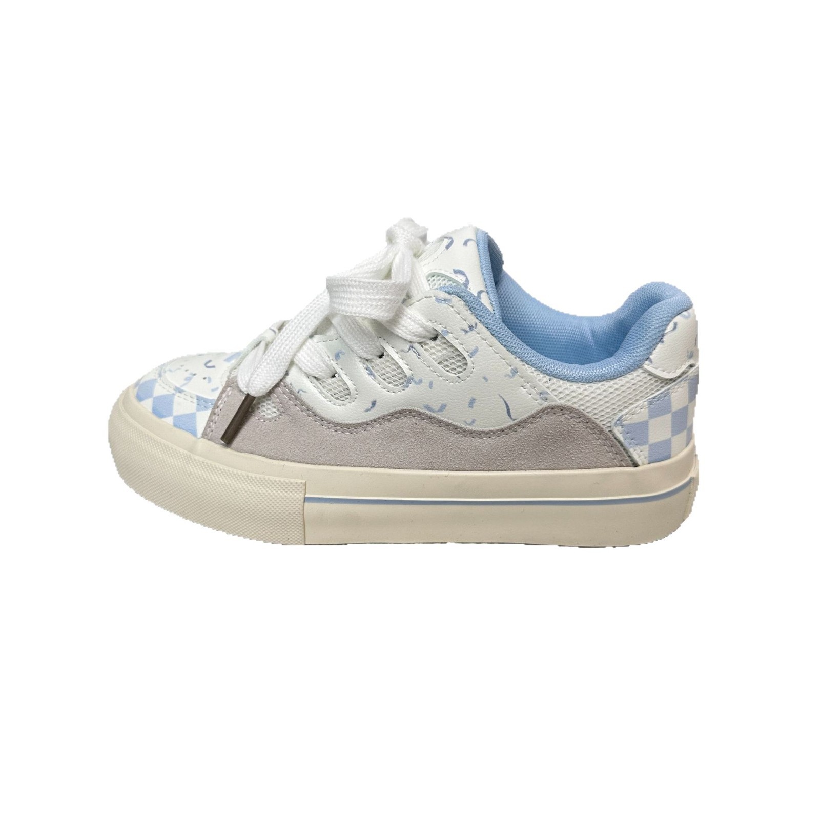 Zapatos de pan de onda lejana, arándano blanco, combinación de colores inteligente, zapatos de lona de moda de todo fósforo, zapatos de skate de moda nacional de corte bajo retro