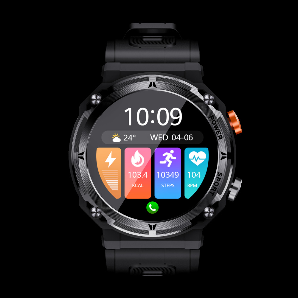 Nuevo reloj inteligente C21pro transfronterizo al aire libre a prueba de tres AI voz Frecuencia Cardíaca presión arterial monitoreo de oxígeno en la sangre reloj deportivo