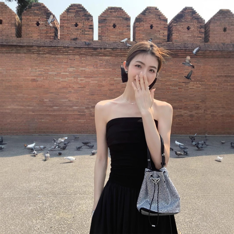 Summer Versatile Black Off-Shoulder Dress for Women 2026, Elegant Off-Shoulder Waist-Cinching Long Dress, Strapless Dress for Women Summer Versatile Black Off-Shoulder Dress for Women 2026, Elegant Off-Shoulder Waist-Cinching Long Dress, Strapless Dress for Women