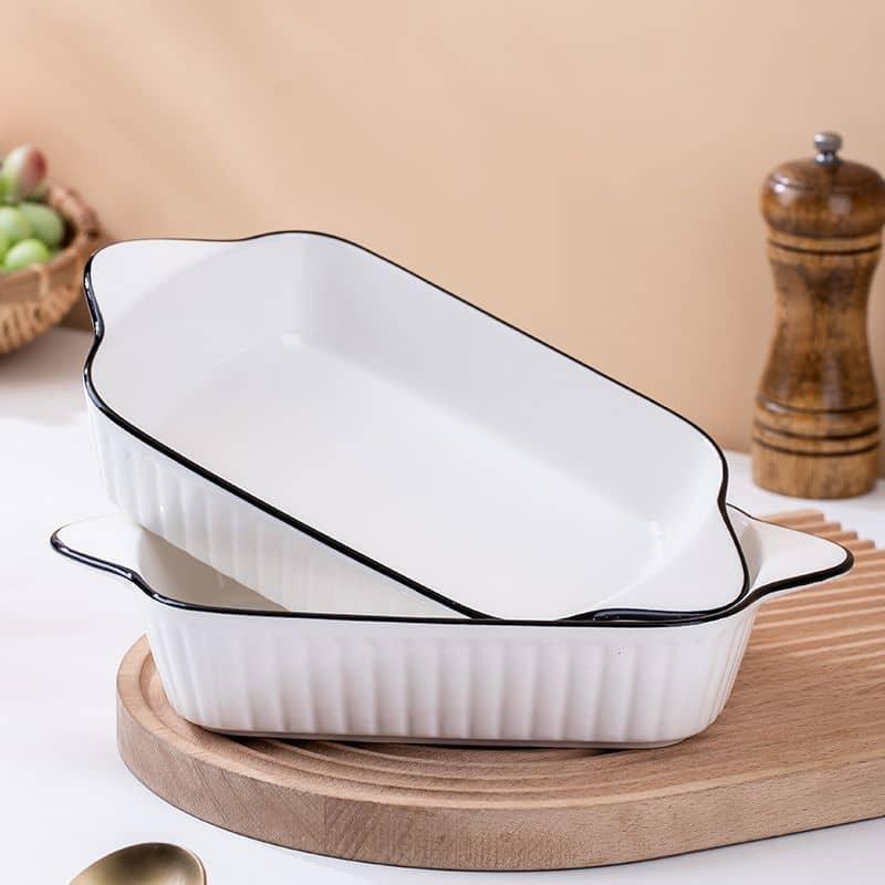 High-End Ceramic Baking Dishes and Bowl Set, Microwave, Dishwasher, and Oven Safe, Heat-Resistant Kitchen Tableware