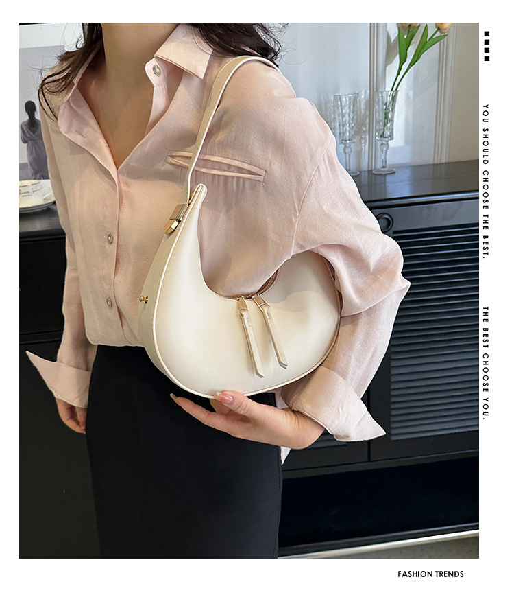 Koreanische Halbmondtasche 2024 Neue Modetasche Retro Internet Celebrity Beliebte einfache Handtasche Vielseitige Umhängetasche Großhandel_voghion.com