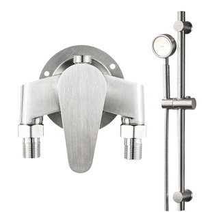 304 stainless steel surface mounted shower faucet triangle shower water heater mixing valve open tube hot and cold faucet