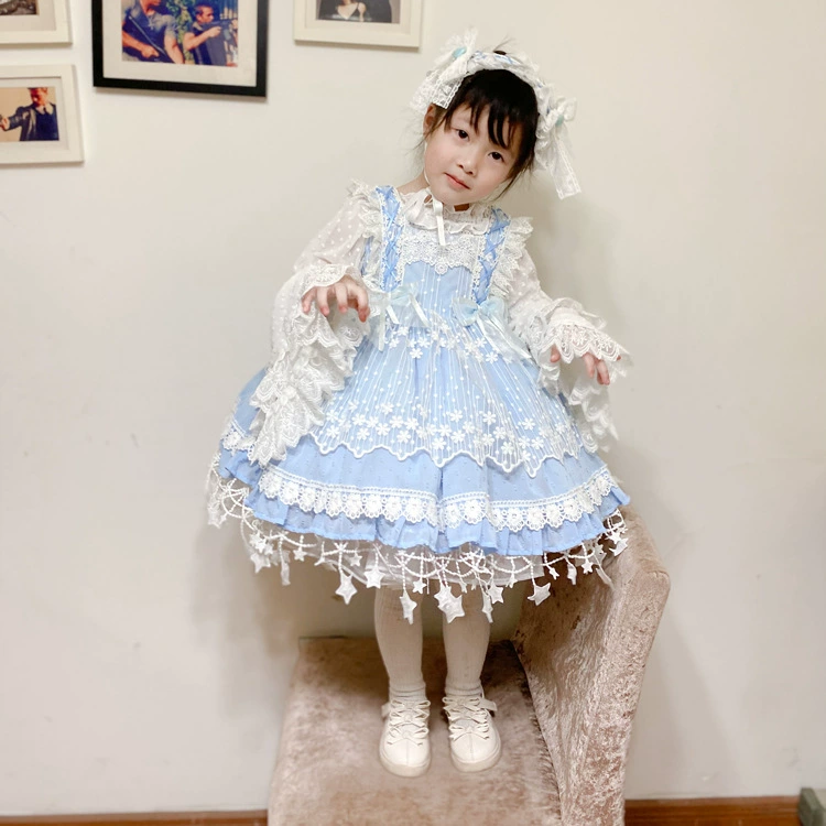 Подлинный дизайн детской длинной рукав, шифоновая рубашка, стиль Lolita, детская одежда