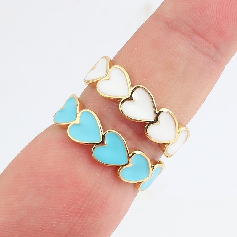 Fashion Heart Shape Copper Plating Open Ring 1 Piece