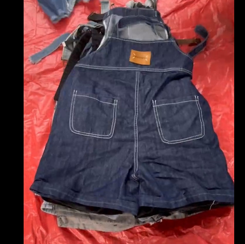 Second-Hand Clothes Old Export Africa Southeast Asia Denim Strap Shorts Fashion Pants Full of Youthful Vitality