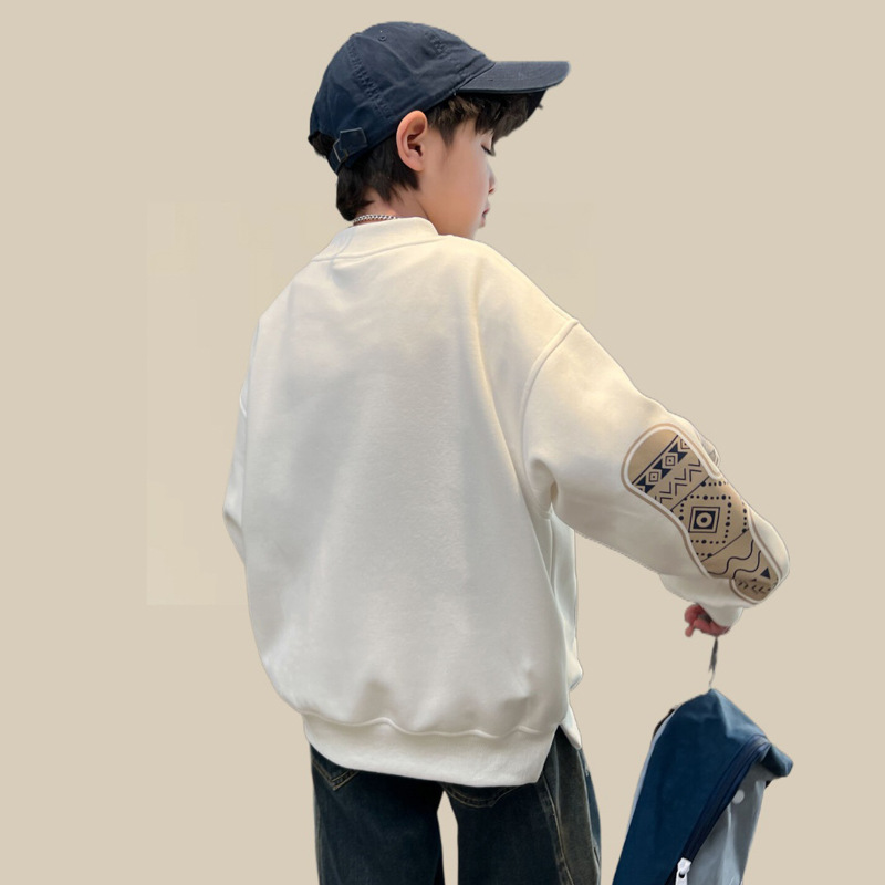 Drengetøjsmærke hættetrøje 2024 ny forårstop, mellemstørrelse børns efterårstøj, trendy og eksplosiv street style_voghion.com