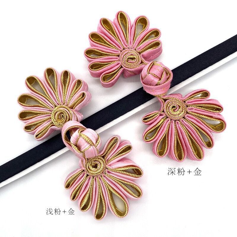 En stock al por mayor crisantemo hebilla Botón de estilo étnico chino Tang traje cheongsam Botón de tela hecha a mano Phoenix crisantemo hebilla image 4