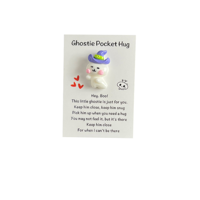 跨境Ghostie Pocket Hug万圣节系列口袋拥抱卡 可爱小幽灵礼物卡|undefined