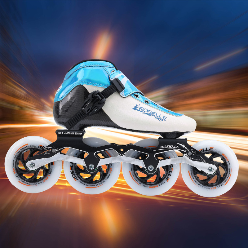 Professional Carbon Fiber Speed Skates for Kidsren, Large Three-Wheel Skates, Inline Racing Skates, Adult Competition Skates