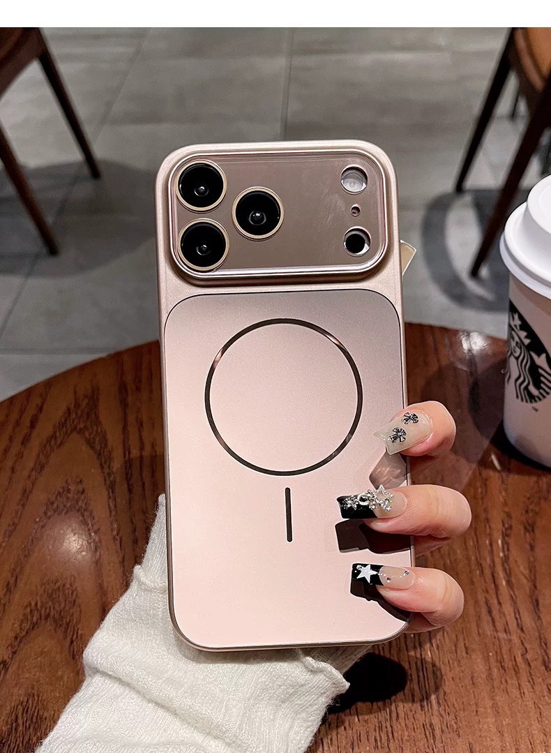 适用苹果18promax手机壳秒变大视窗AG流光磨砂磁吸iPhone17保护套