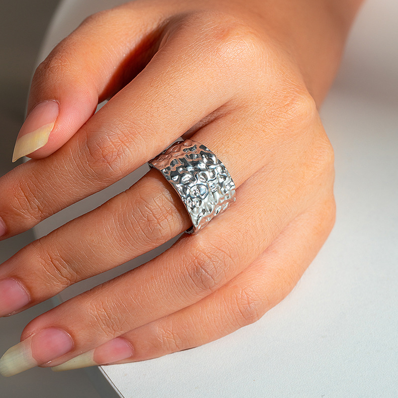 Open Rings, Rings Classification Wholesale Jewelry Hip-Hop Retro Leaf Round Heart Shape Titanium Steel Plating Open Rings