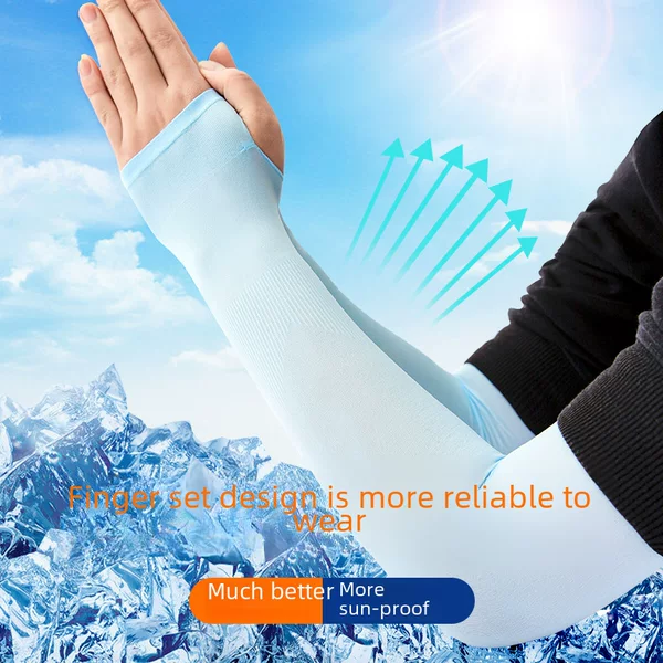 Ice sleeve ice silk sleeve sun protection oversleeve women's summer UV protection cool men's arm protection oversleeve wholesale ice gloves long