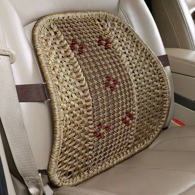 Backrest for Car and Home Use, Waist support - hand-knitted-waistrest-golden-yellow