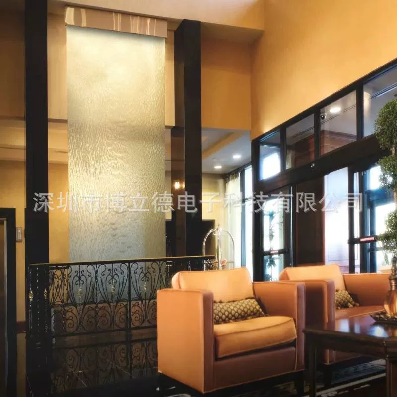 Большой крытый выставочный зал, арт-водяной занавес, фонтан, стальная сетка, водяной занавес из металлической сетки, проект водной стены с текущей водой