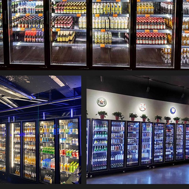 Beverage Cabinet, Refrigerated Display Cabinet, Split-Type Six-Door Freezer, Vertical Convenience Store Bar Ice Machine, Commercial Refrigerator