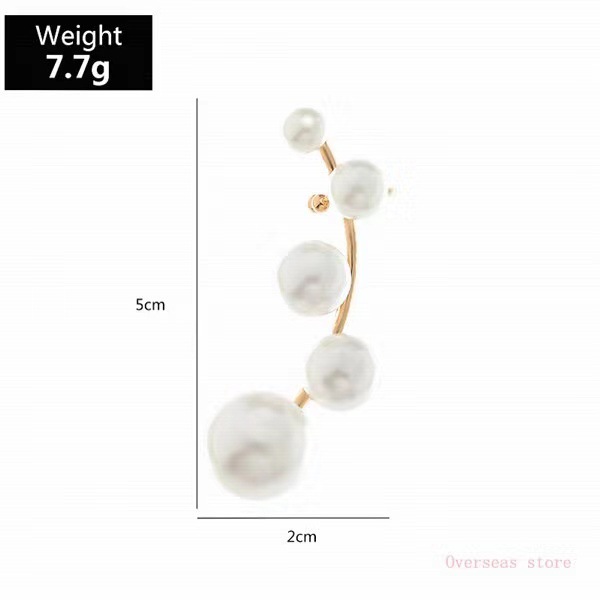 1 Piece Elegant Geometric Inlay Alloy Artificial Pearls Ear Clips display picture 1